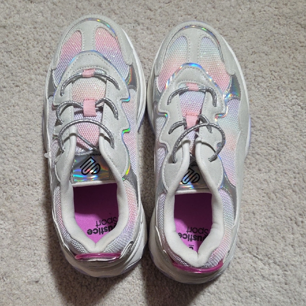 Justice Kids Sneakers in Pink and White